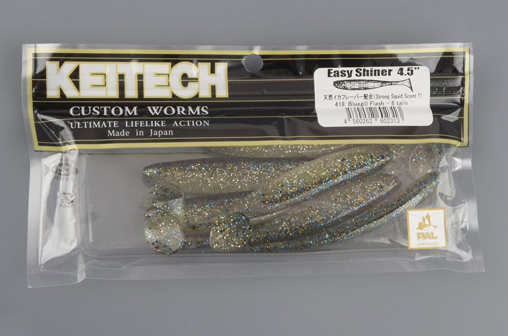 Силиконовая приманка Keitech Easy Shiner 4,5 inch 11см 7,5гр (6шт/уп) # 418 Bluegill Flash