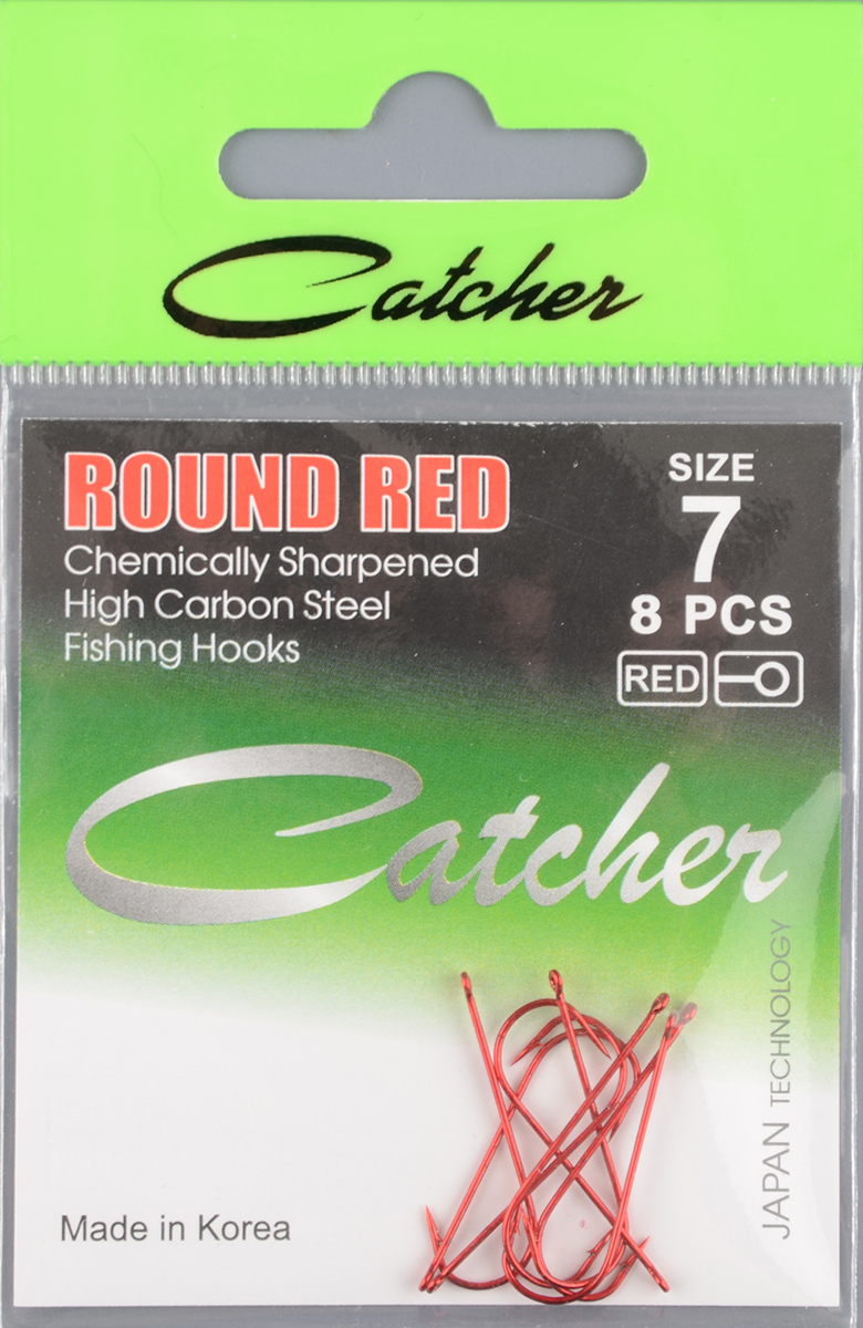 Одинарные крючки Catcher Round Red № 7