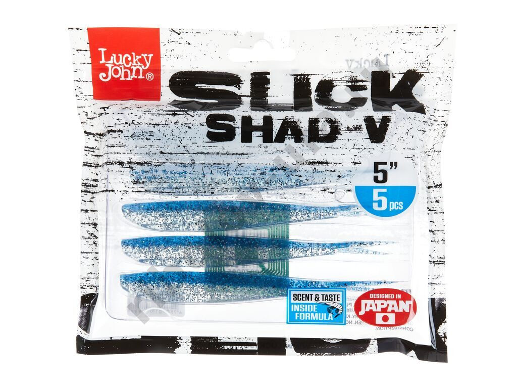 Силиконовая приманка Lucky John 3D Slick Shad-V 5.0in 12,7см /004