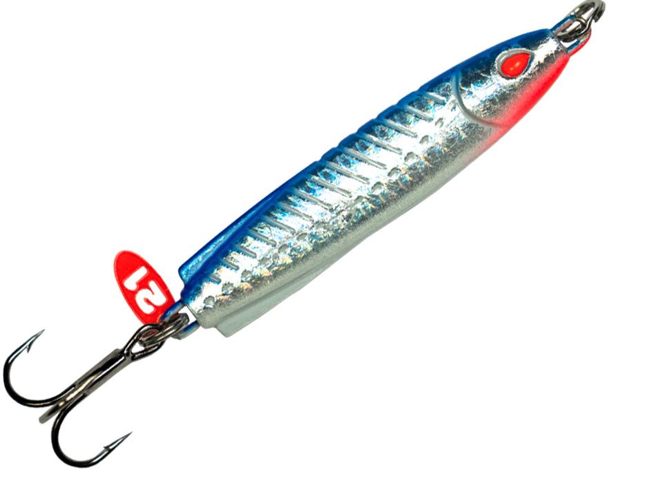 Блесна Левша-НН Баллистик Blue Red Fluo голография M, 21гр, 5,2см