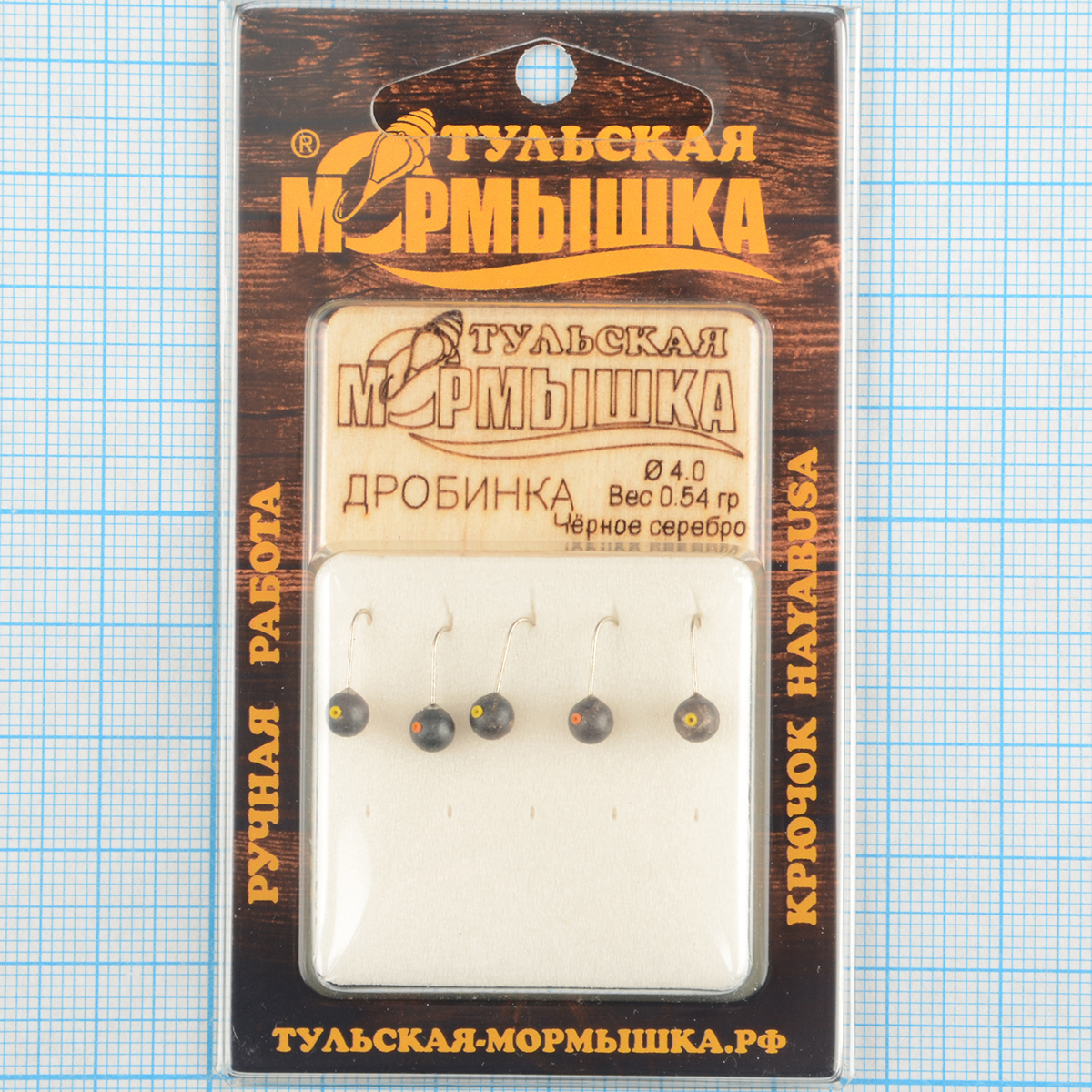 Мормышка вольфрам.Тульская Дробинка с кембриком 4,0мм черное серебро
