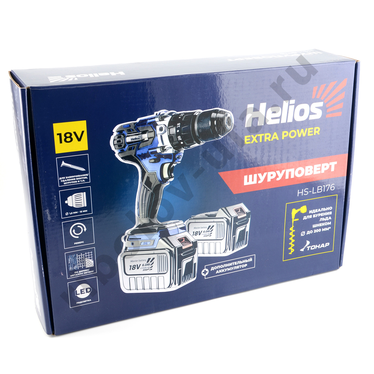 Шуруповерт-электробур Helios 18V 6A (HS-LB176)