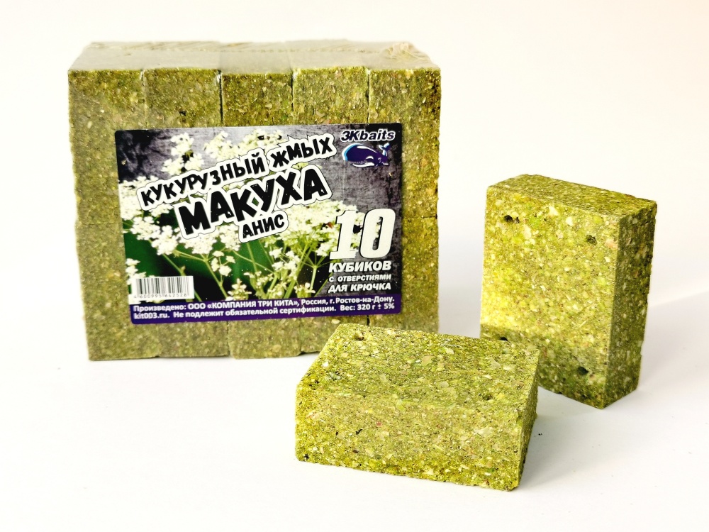 Макуха Три Кита (кукуруза, жмых) с отверстием 350гр. Анис