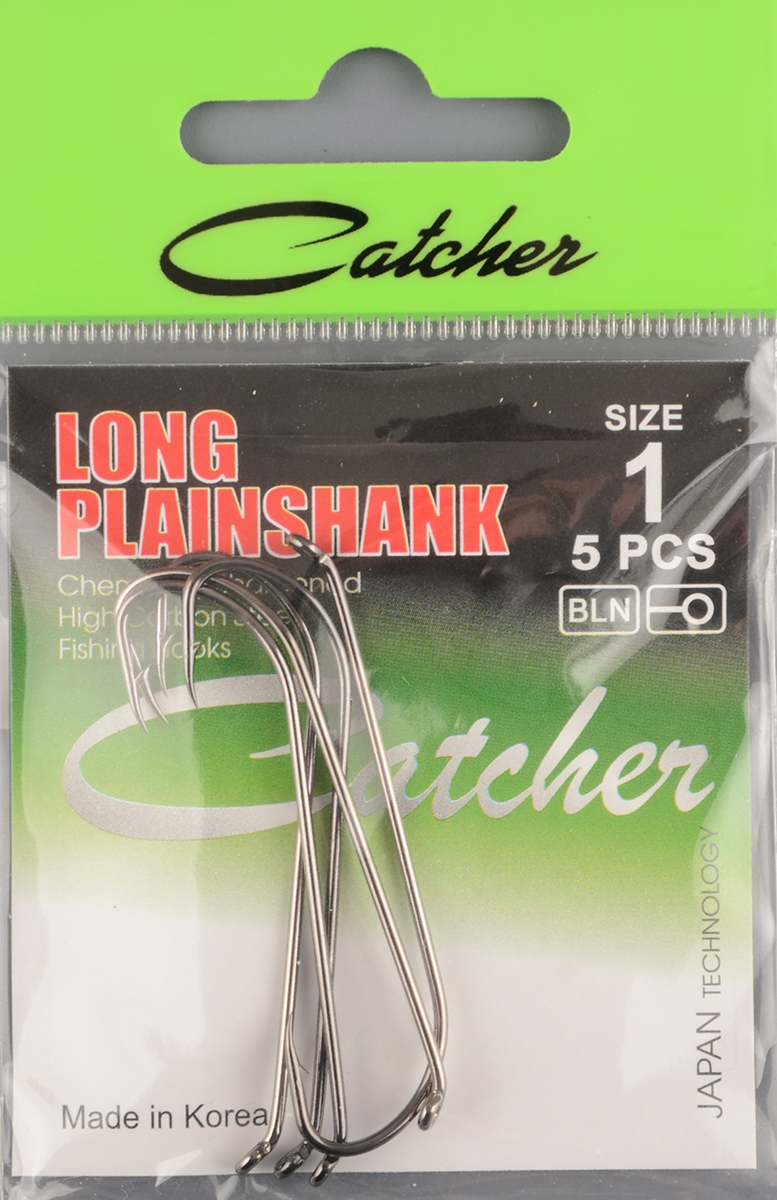 Одинарные крючки Catcher Long Plain Shank № 1