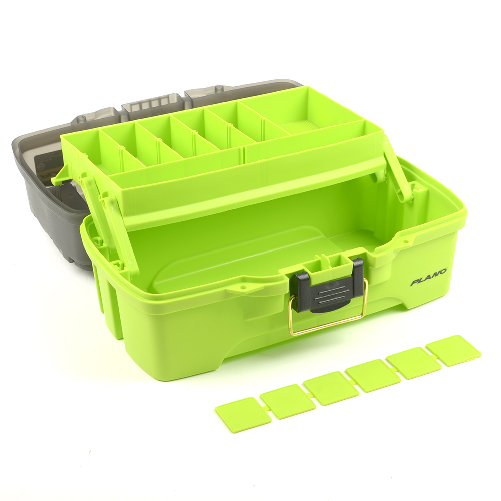 Ящик Plano 6211 однополоч, 2 боков. отсека на крышке, цв. ярко-зеленый