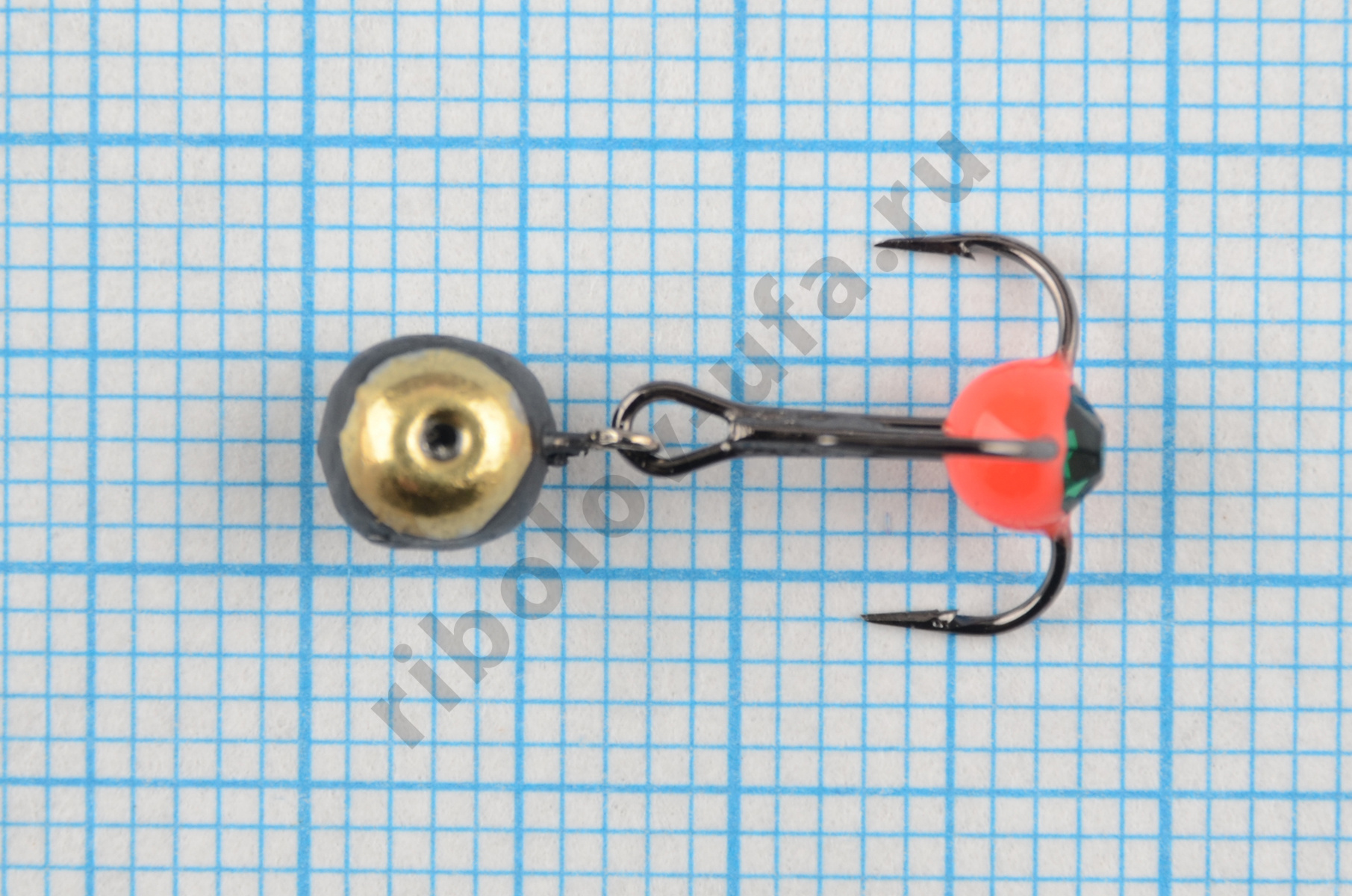 Мормышка Владимирский вольфрам Дъявол-Дробинка подвесной тройник со стразой з/к 5мм 1,35гр