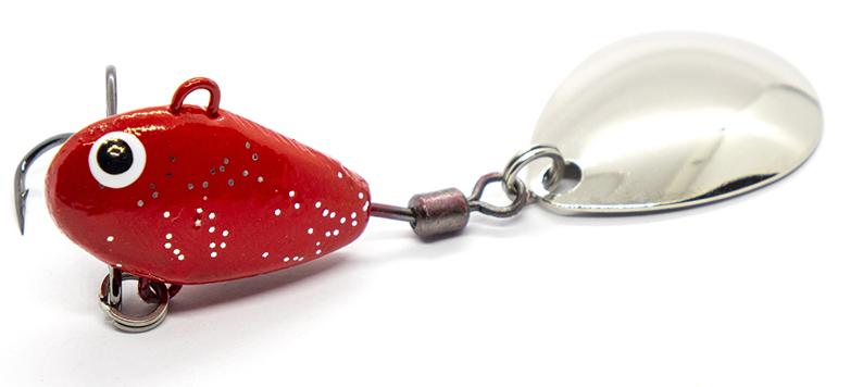 Тейл-спиннер UF Studio Hurricane 4гр. 15мм. кр. тройник №18, цв. Red glitter