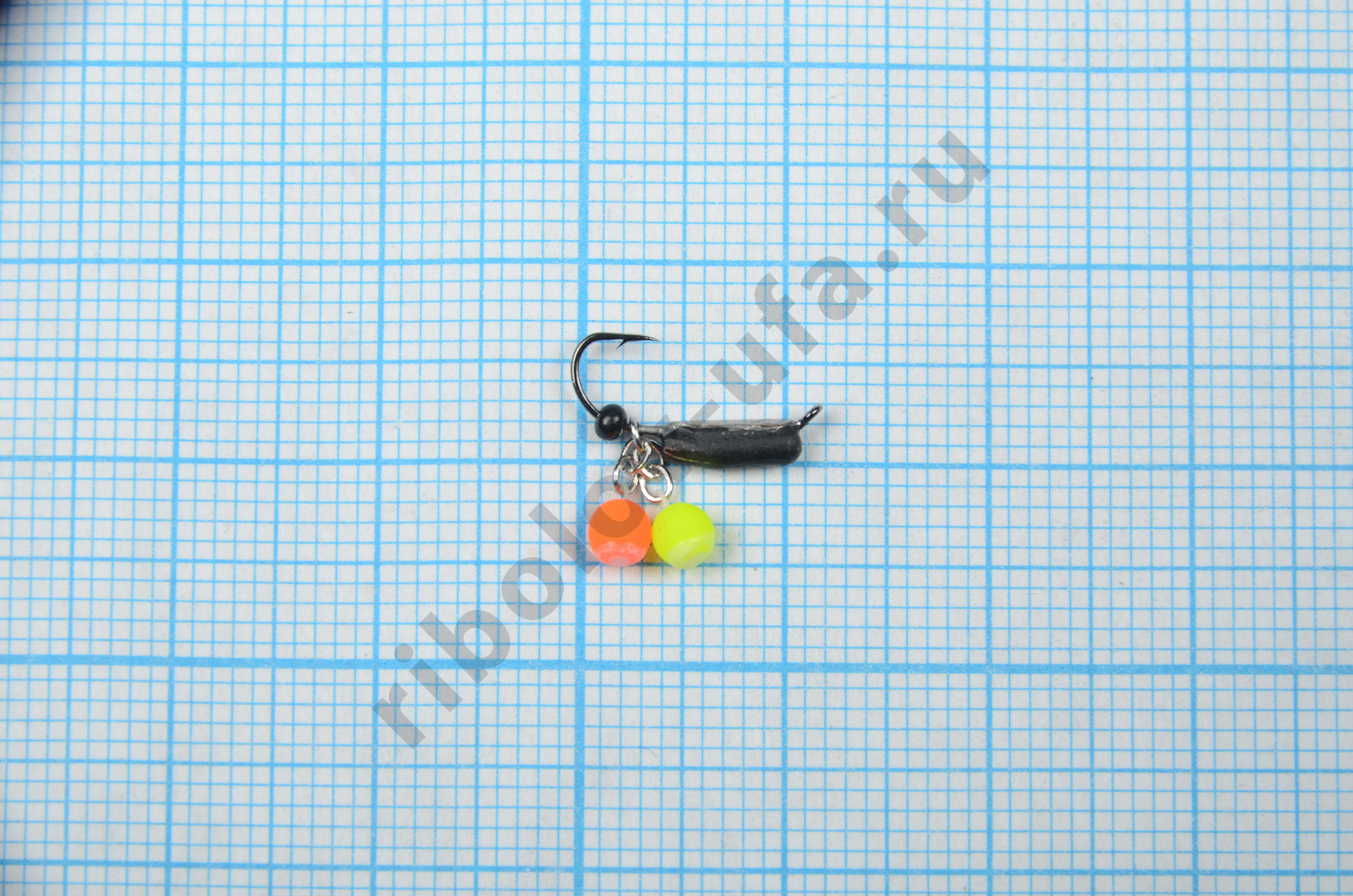 Мормышка Владимирский вольфрам Гвоздик с 2-мя шариками неон на цепочке 2мм 0,5г серебро/коронка 