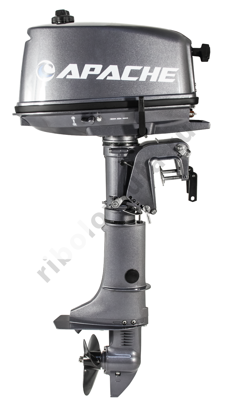 Лодочный мотор 2-х тактный Apache T 5 BS с баком 12 л+ шланг