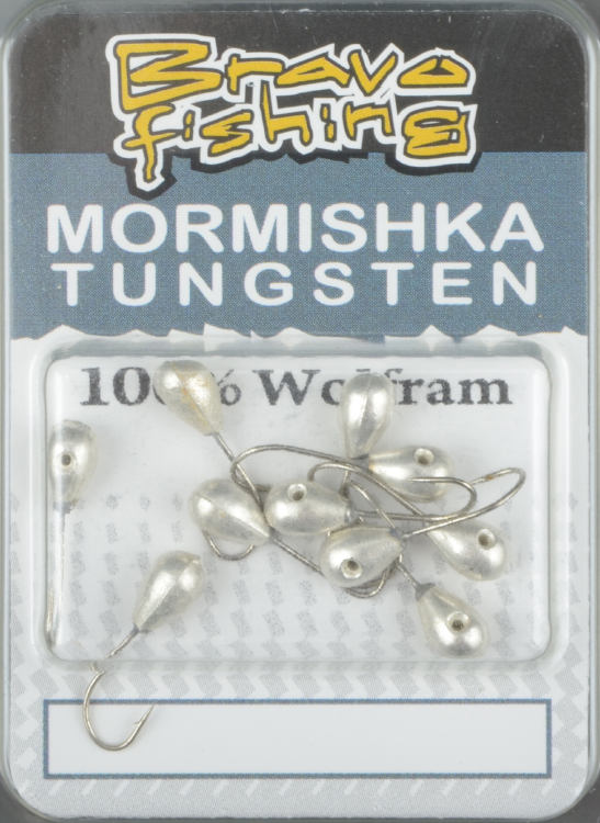 Мормышка вольфрам Bravo Fishing Капля с отверстием 2.5 мм 0.19 гр Sil