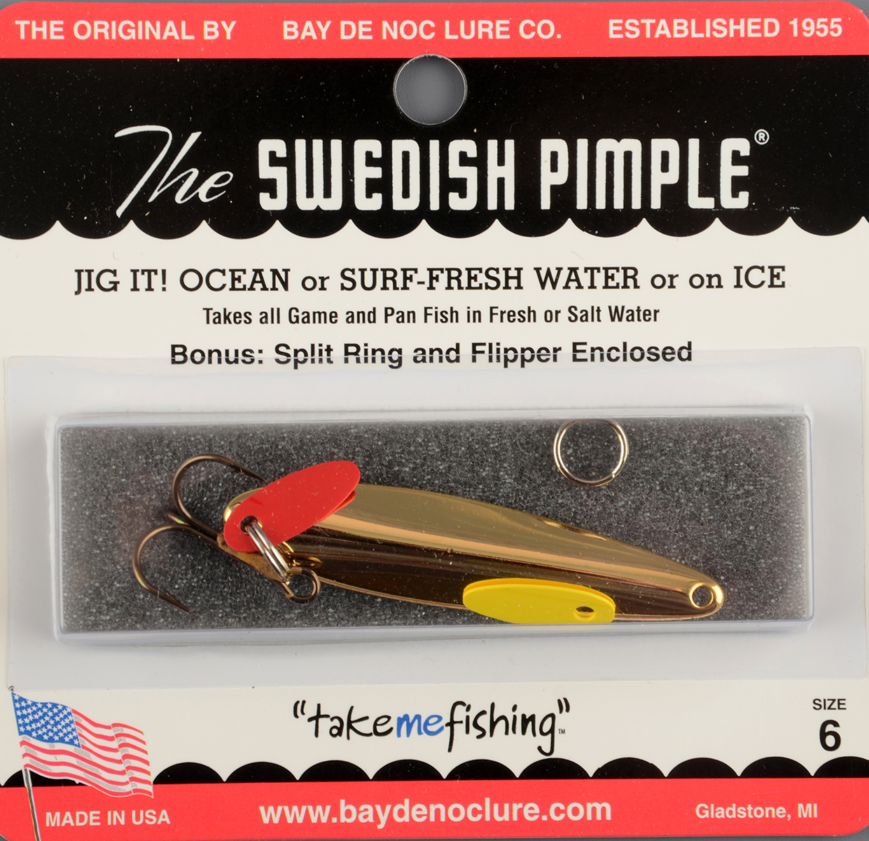Блесна Swedish Pimple Standart №6 Gold 