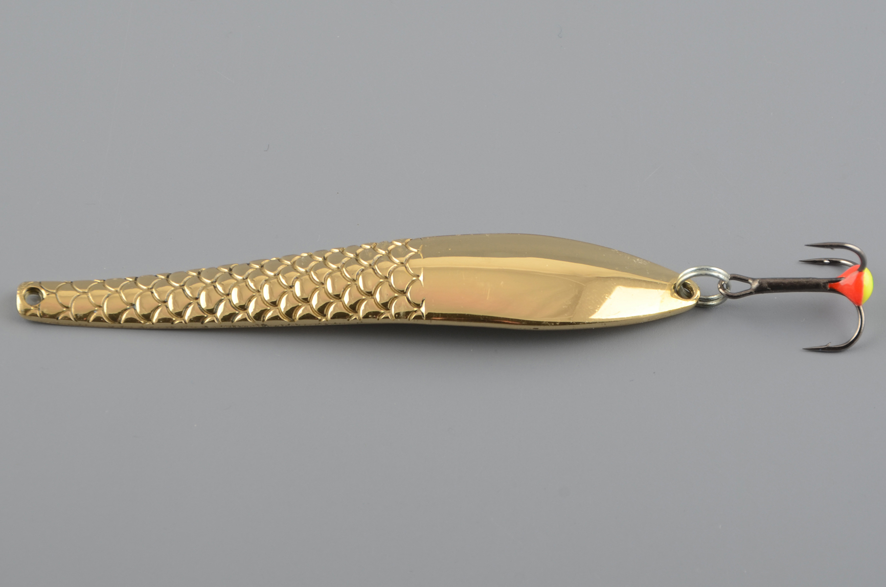 Блесна зимняя Бубнов колеблющаяся Балтийская-1 14 гр. желтая, латунь, ребр., тр. с каплей