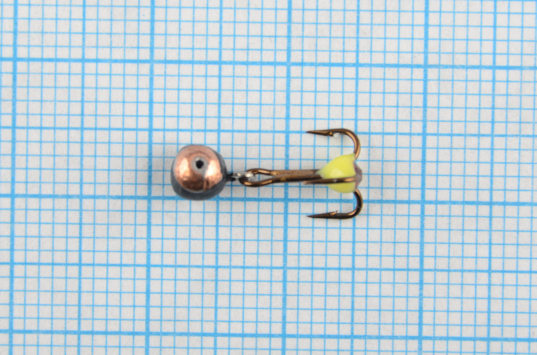 Мормышка Владимирский вольфрам Дъявол-Дробинка подвесной тройник со стразой медн/корнка 4мм 0,7гр