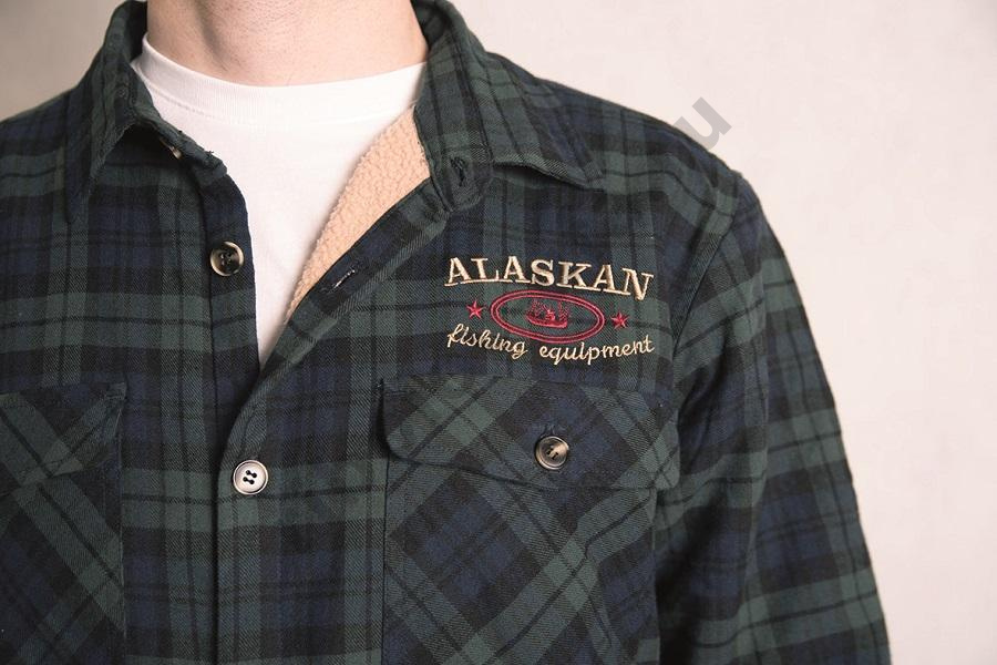 Рубашка Alaskan с мех. подкл. синяя клетка р. L