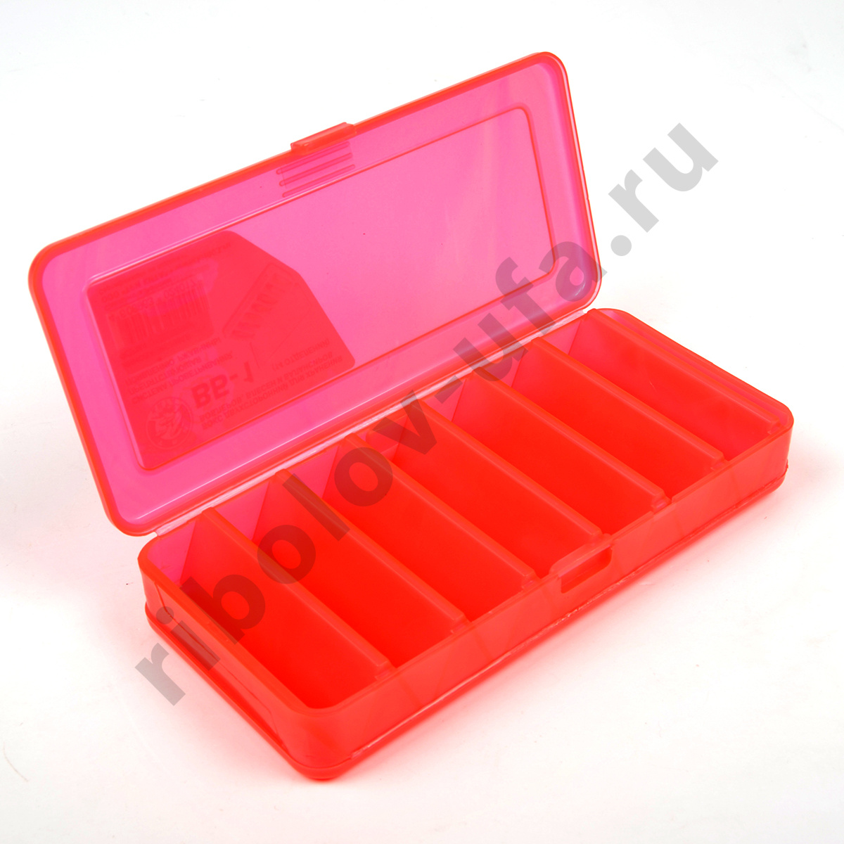 Коробка ВБ-1 для воблеров и балансиров 2-х стор. (7+7отд)(190*85*35мм) цв. красный Три Кита