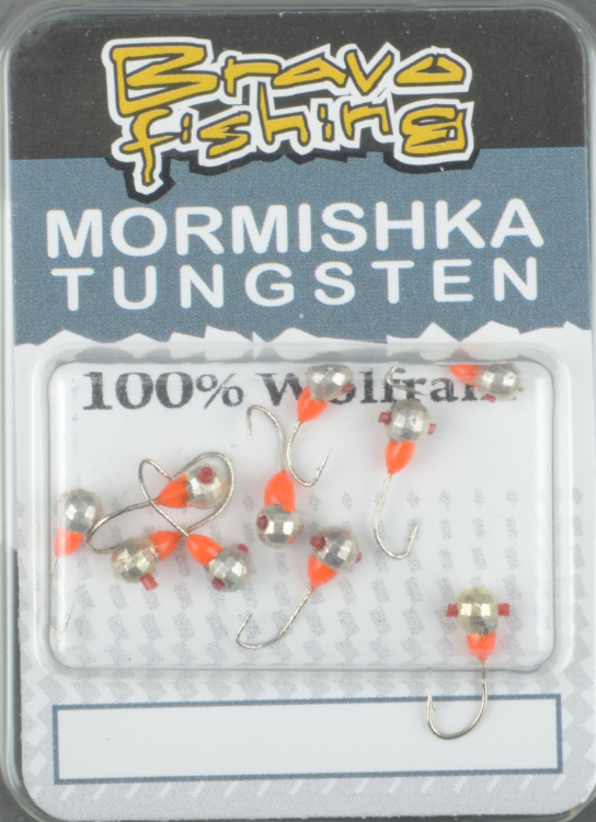 Мормышка вольфрам Bravo Fishing Шар с отверс.мел.грань с кемб и подмаз.цв.фосф 3.0 мм 0.25 гр CP-Sil