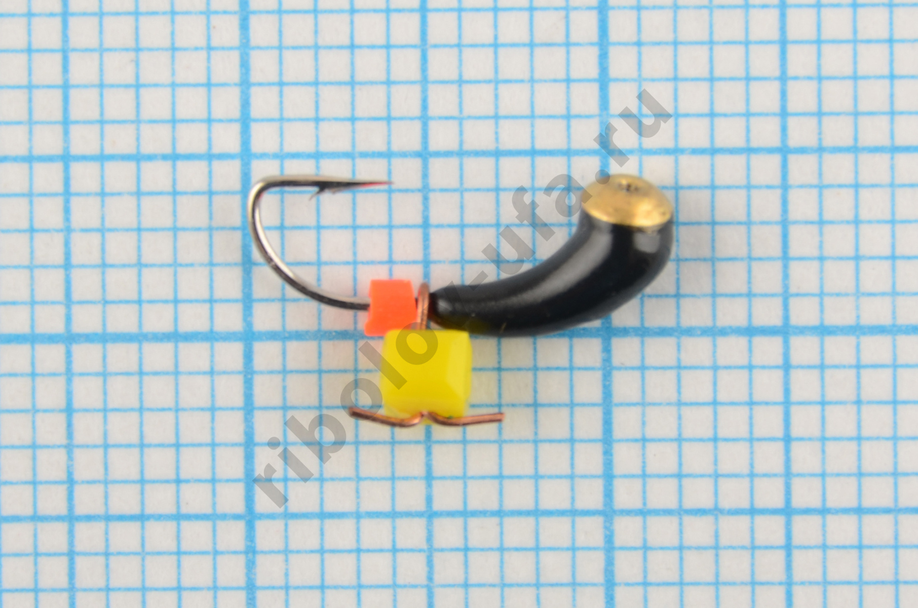 Мормышка Мир Вольфрама Уралка с коронкой сырный кубик подвесной д. 2.5 мм черная