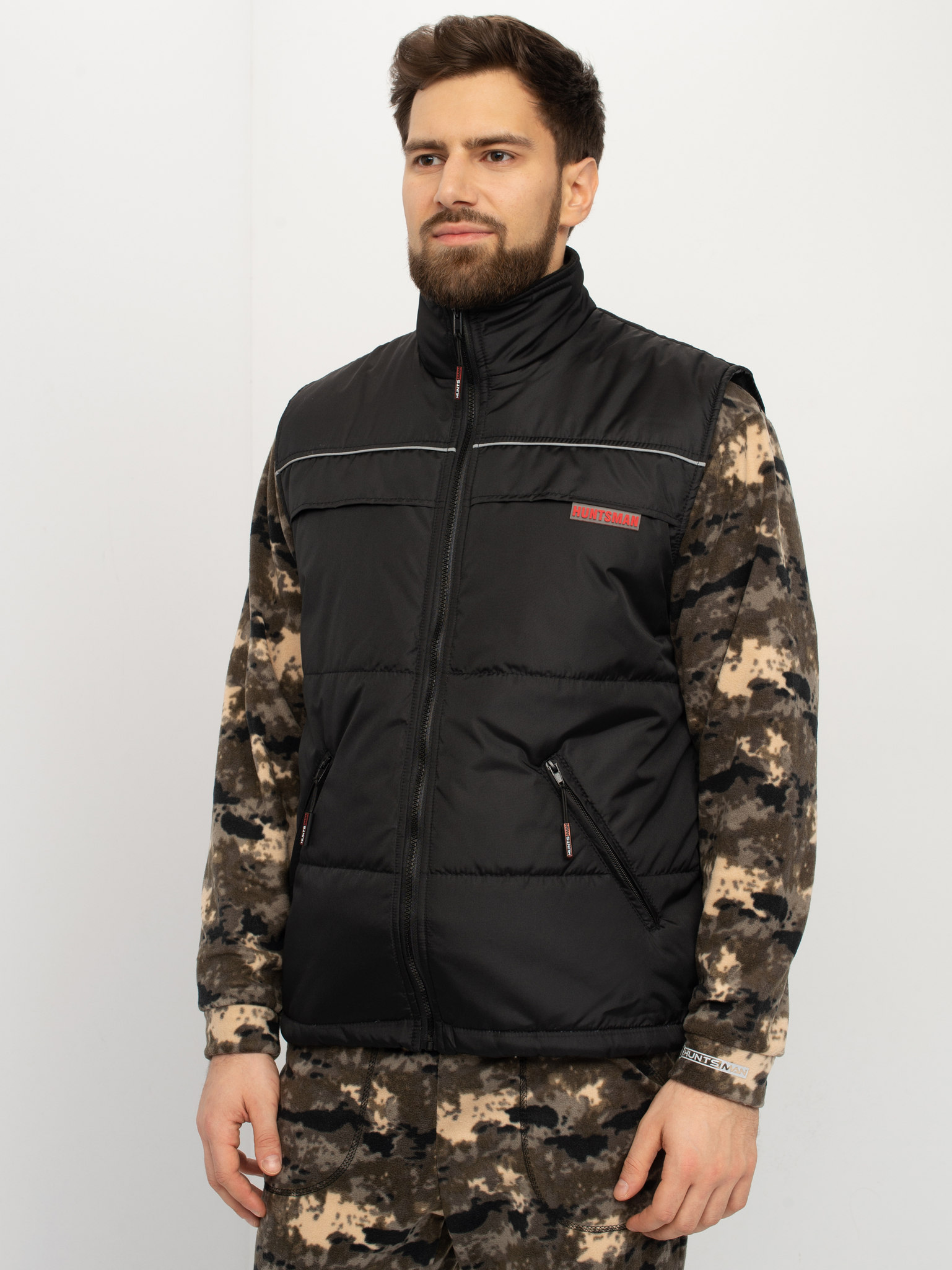 Жилет утепленный Huntsman Беркут цв. Черный ткань Jordon р. 52-54, рост 182