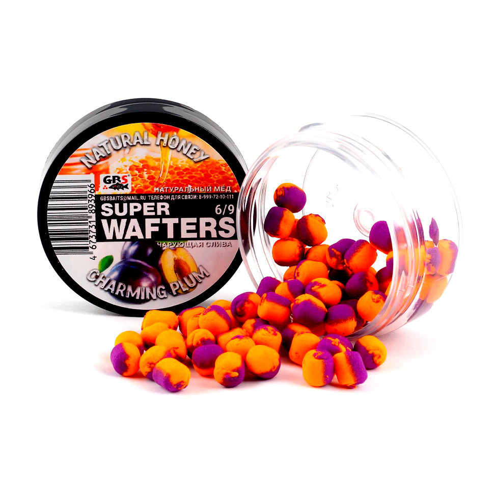 Вафтерсы (wafters) GBS нейтральной плавучести 6x9мм Натуральный мёд и Чарующая Слива