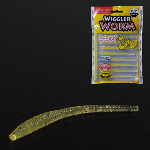 Силиконовая приманка Lucky John Pro Series Wiggler Worm 2.3in 5.84см /071 (9шт/уп)