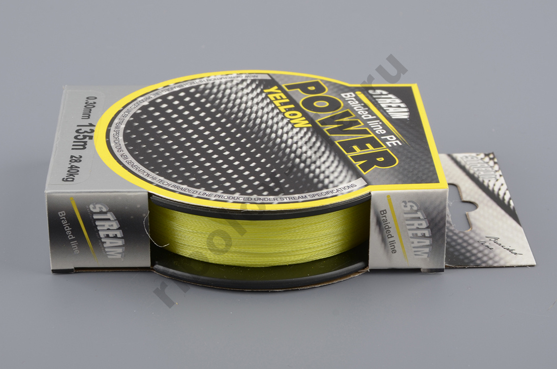 Шнур плетёный Stream Power Yellow 135m 0.10