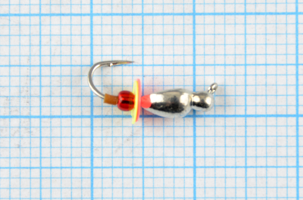 Мормышка вольфрам Bravo Fishing Нимфа с ушком безмотылка паетка бисер 3.0 мм Sil