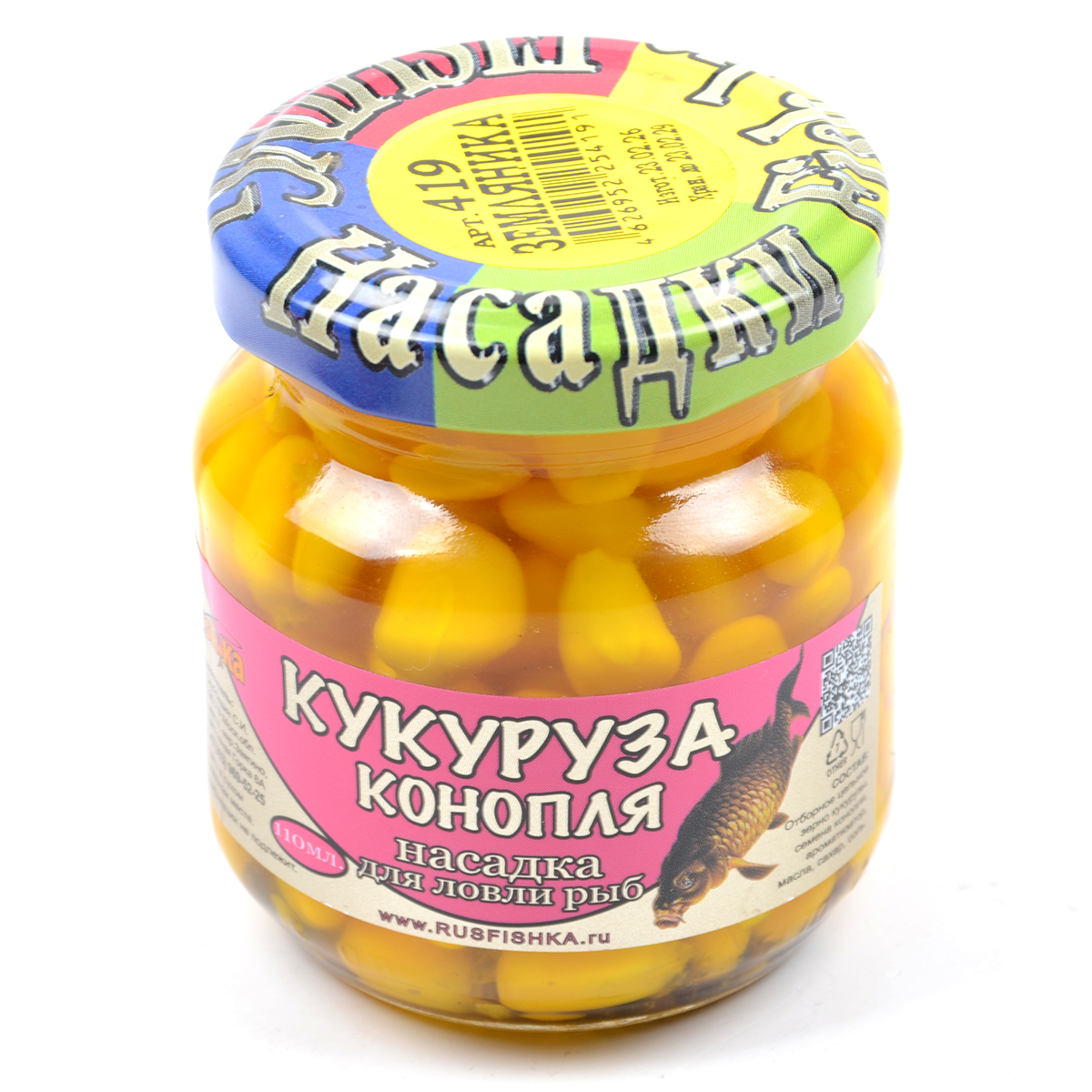Кукуруза-конопля насадочная Fish.ka Земляника 110мл стекл/б