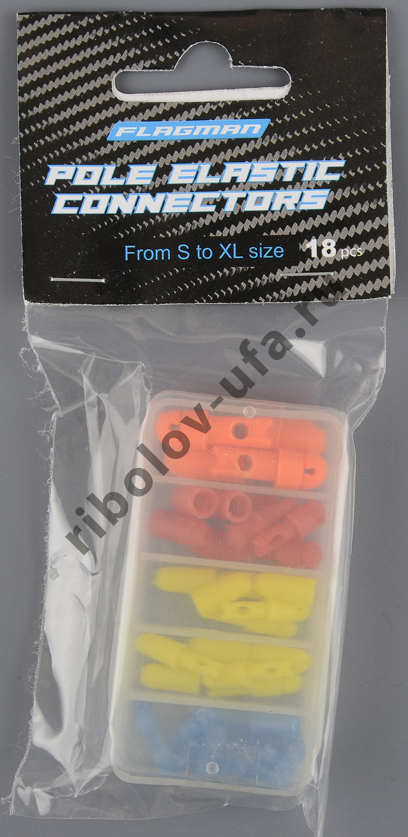 Набор коннекторов для амортизатора Flagman Connectors For Elastic (18шт/уп) от S до XL пласт.кор.
