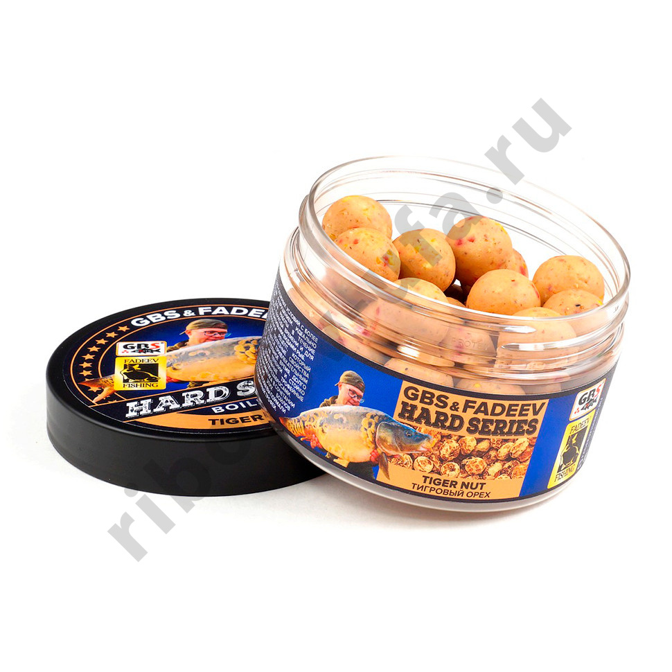 Бойлы GBS и Fadeev вареные hard series 20 мм Tiger Nut Тигровый орех 