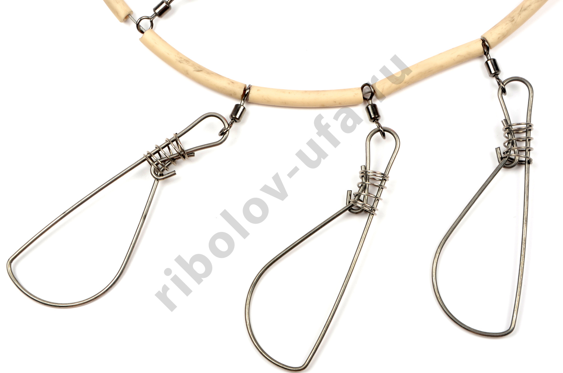 Кукан Namazu металл.трос 3,0м, d 1,5мм, 7 карабинов на пруж.с поплавком
