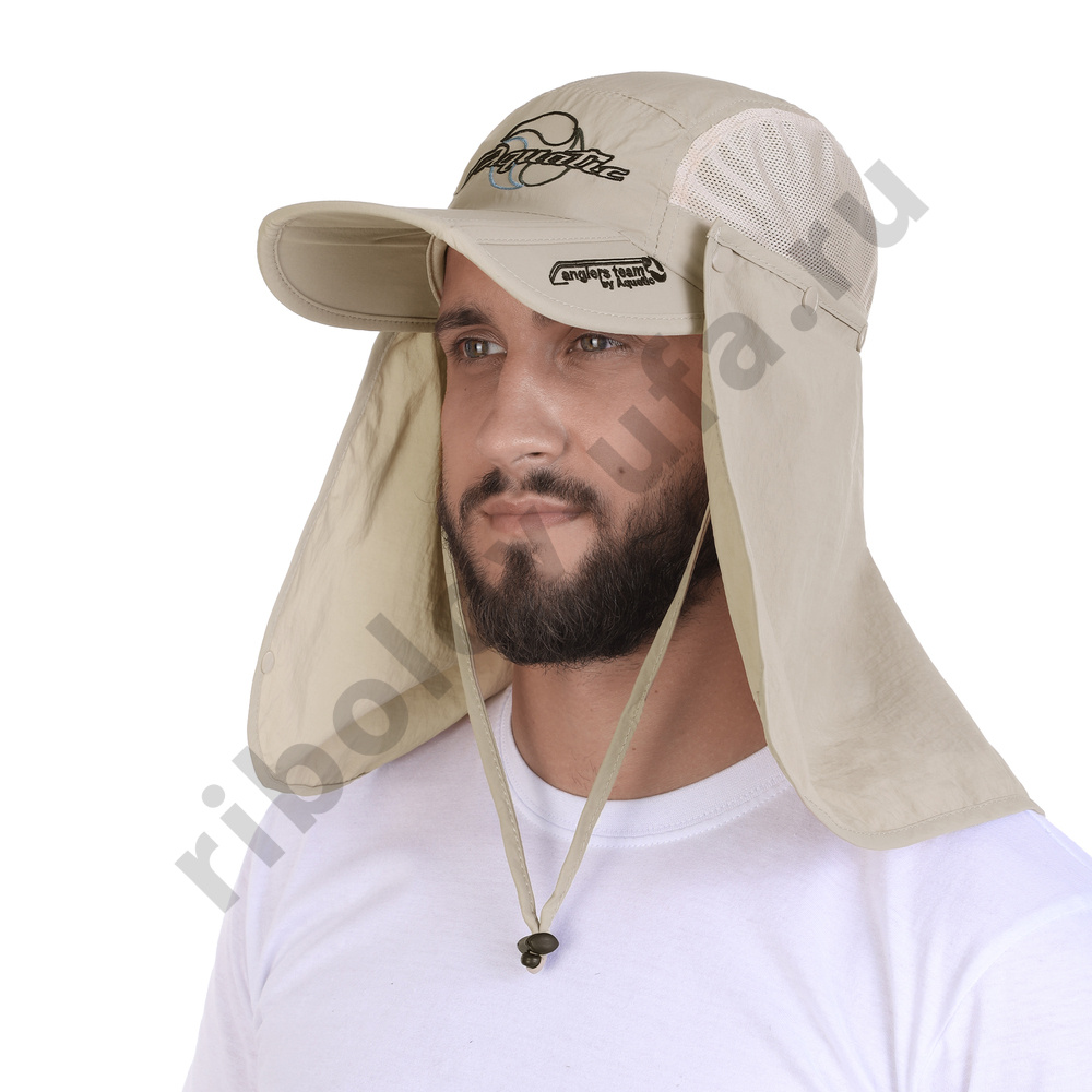 Кепка Aquatic KA-15Б складная с защитой лица и шеи цв.бежевый