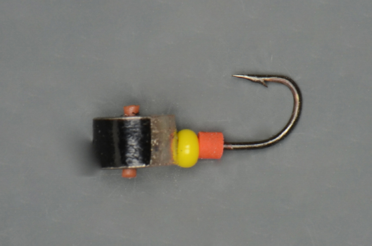 Мормышка Золотой плёс вольфрамовая точеная Шайба 5, 0.9 гр, с кембриком серебро-черный