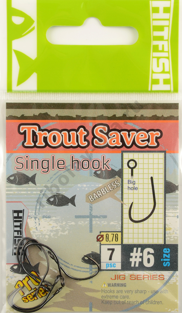 Одинарные крючки Hitfish Trout Save Single Hook (без бородки) #6