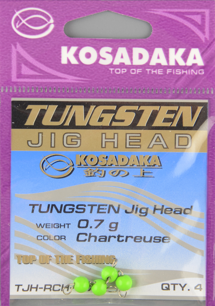 Груз вольфрамовый Kosadaka чебурашка Разборная 0,7 гр., Chartreuse (4шт/уп) 