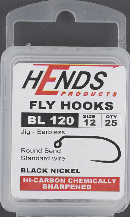 Крючки Hends 120 BL Jig Barbless Black Nickel #12 (25шт/уп)