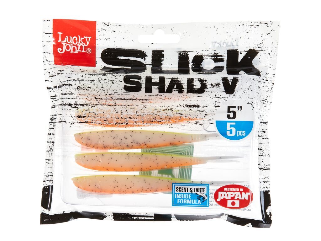 Силиконовая приманка Lucky John 3D Slick Shad-V 5.0in 12,7см /010