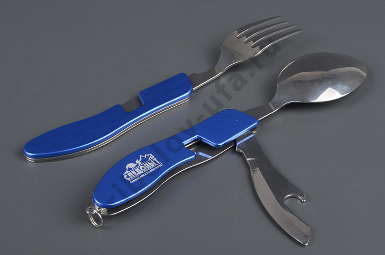 Набор столовых приборов Следопыт P53 (ложка, вилка, открывашка) в чехле на блисере