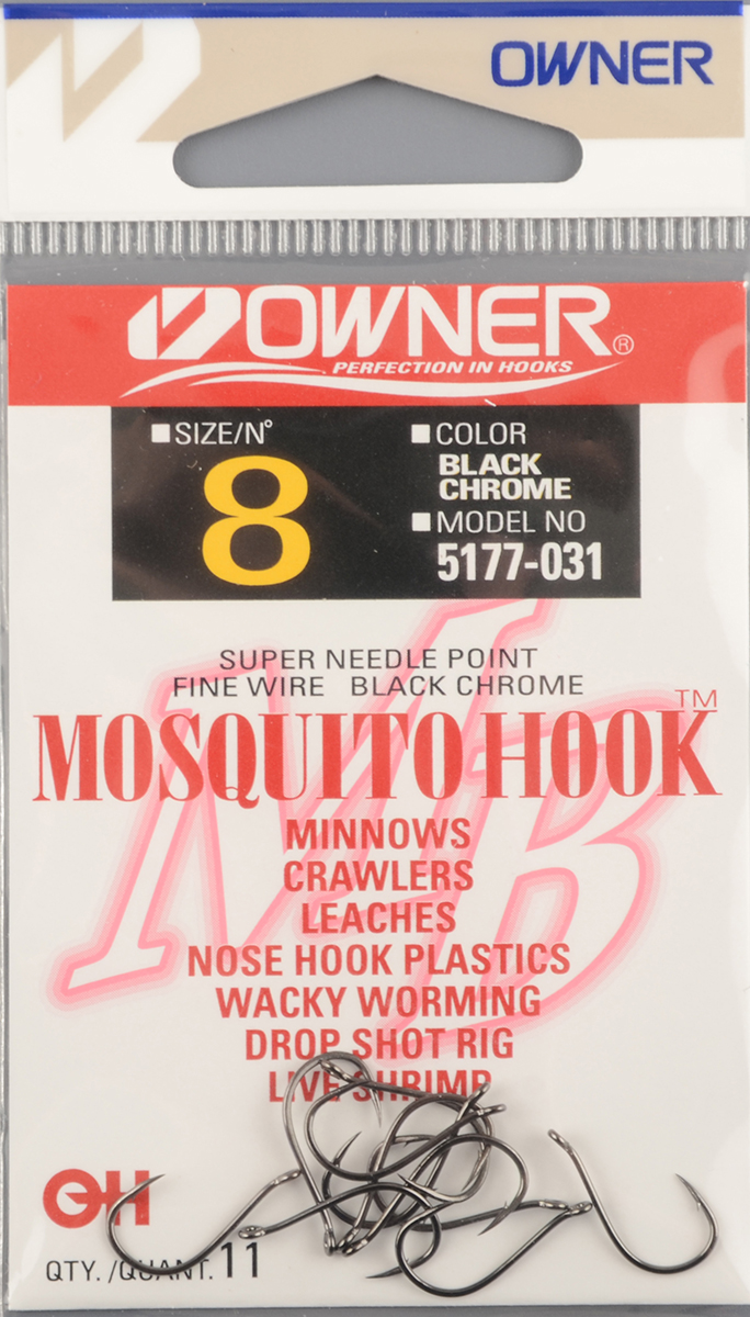Одинарные крючки Owner Mosquito Hook BC №5177 №8