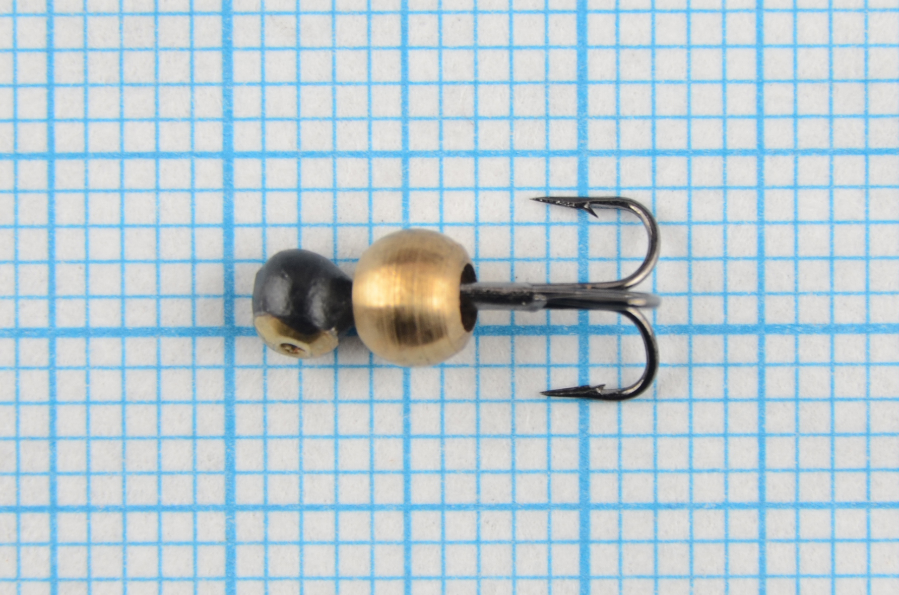 Мормышка Владимирский вольфрам Дъявол-Дробинка подвесной тройник с латунным шаром з/к 2,5мм 0,35гр