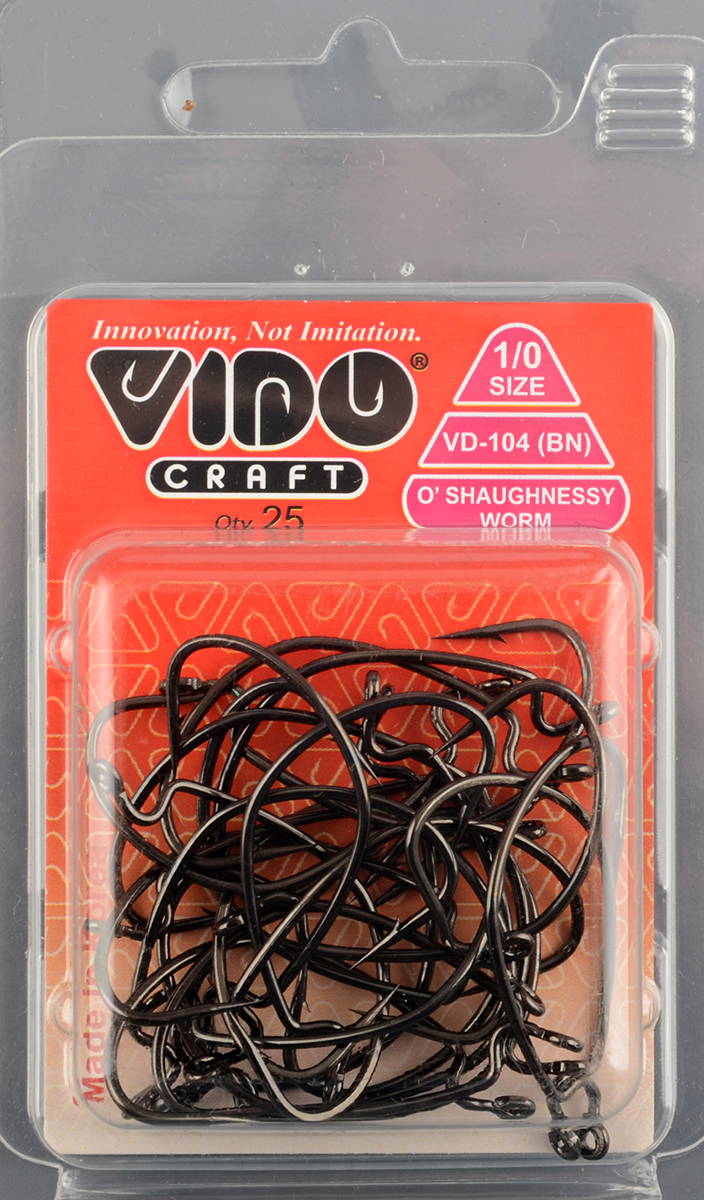 Офсетные крючки Vido O`Shaughnessy Worm VD104 №1/0 BLN 