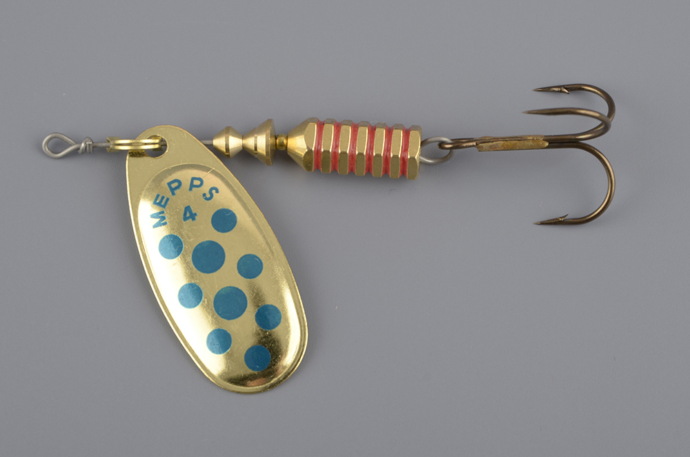 Блесна Mepps Comet Decoree № 4, золото/голубой (8гр)