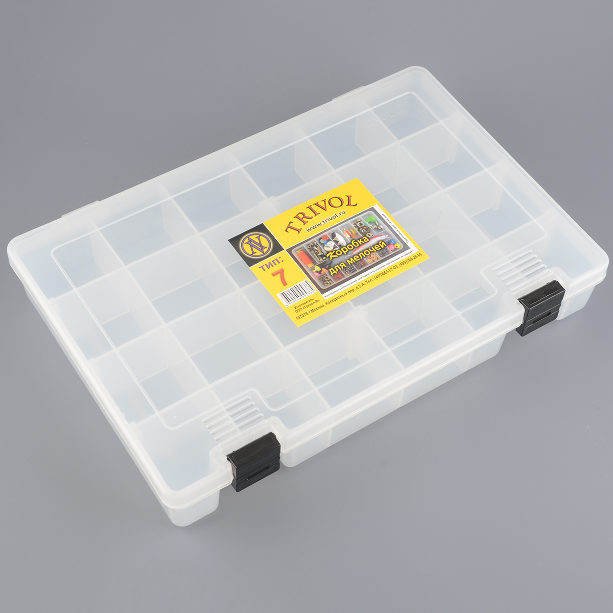 Коробка Trivol Тип-7 для снастей 6 съёмных перегородок, 24 ячейки 274 х 188 х 45мм