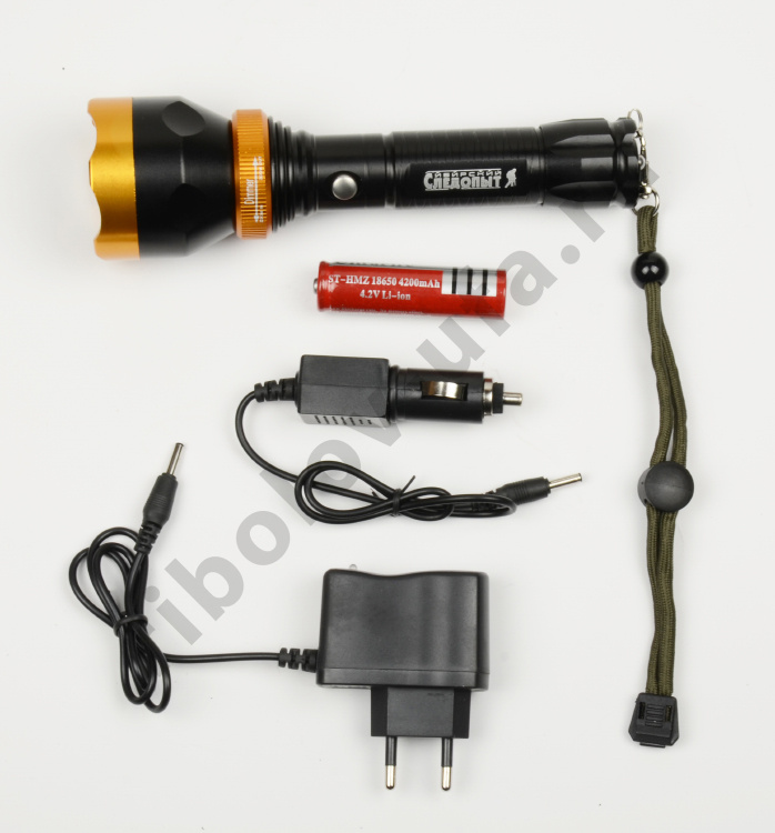 Фонарь Сибирский Следопыт ручной Профи 1L, zoom, аккум. 220В+12В (500лм) L43