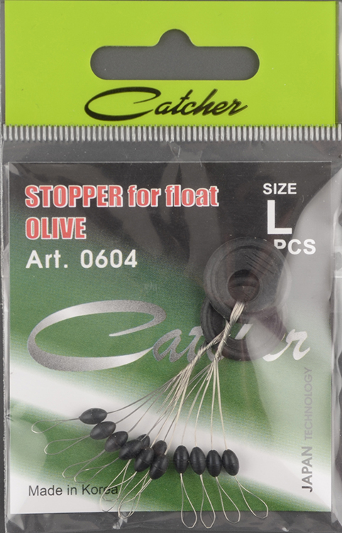 Стопор для поплавка Catcher stoppper for float Olive size L (12шт/уп) # 0604