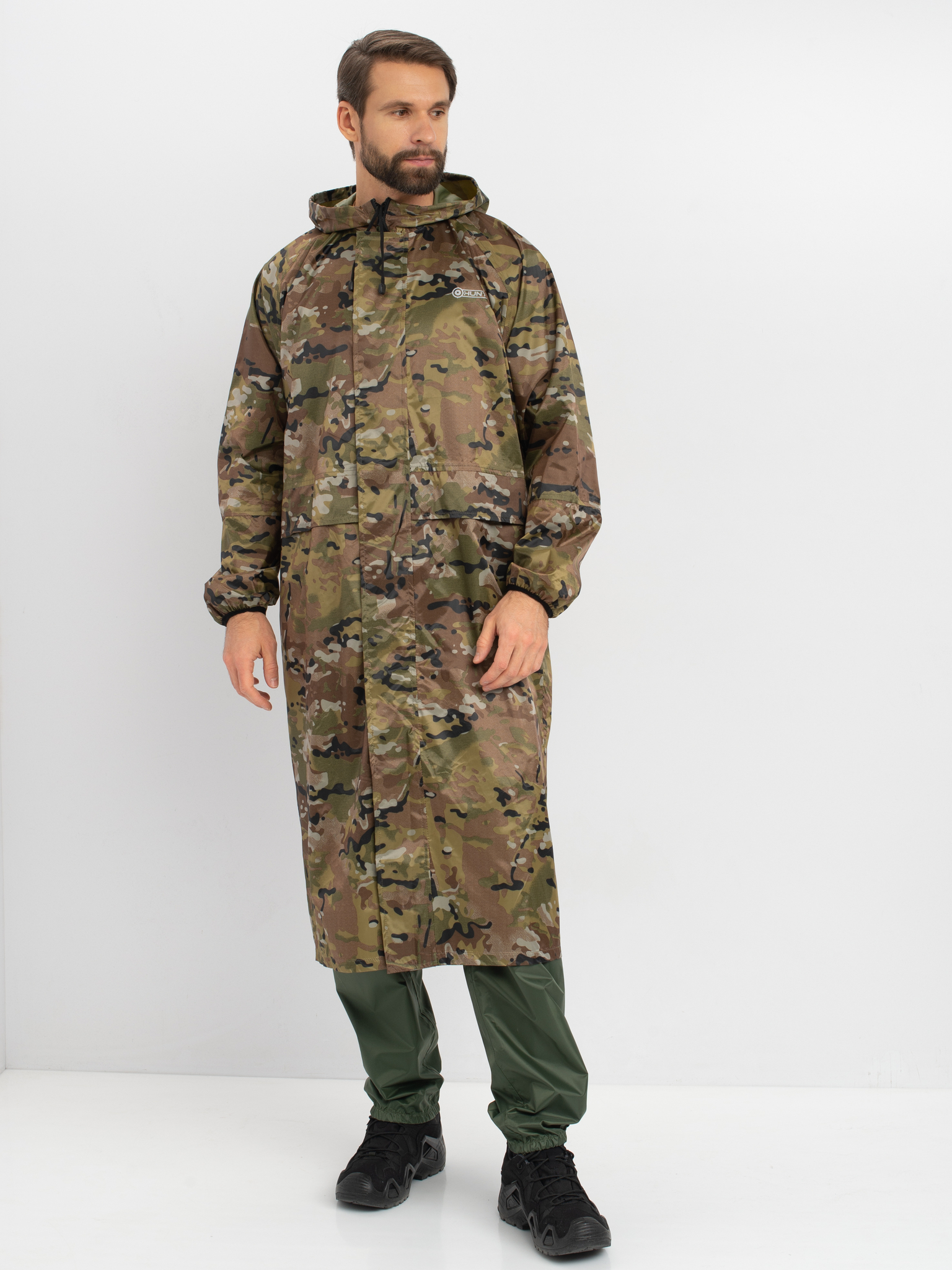 Плащ Huntsman ВВЗ цв. Мультикам Ткань Таффета PVC 20000мм р.60-62, рост 188