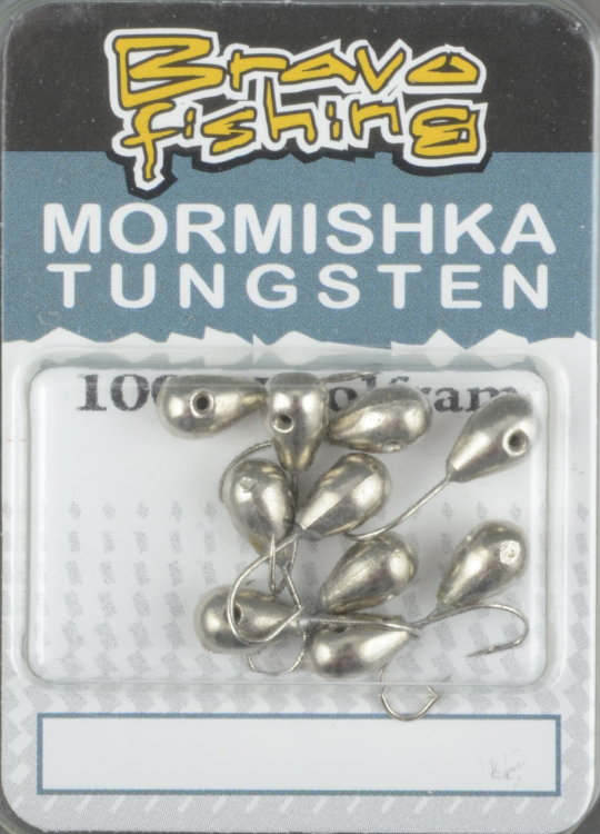 Мормышка вольфрам Bravo Fishing Капля с отверстием 4.0 мм 0.92 гр Ni