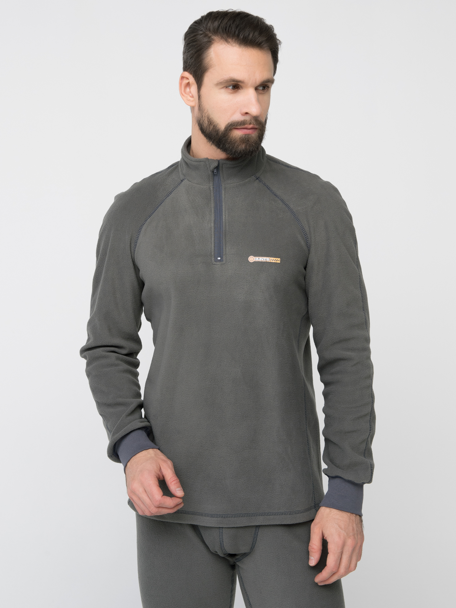 Термобелье Huntsman Thermoline ZIP цв.Серый, ткань Флис р. 52-54 (XL)