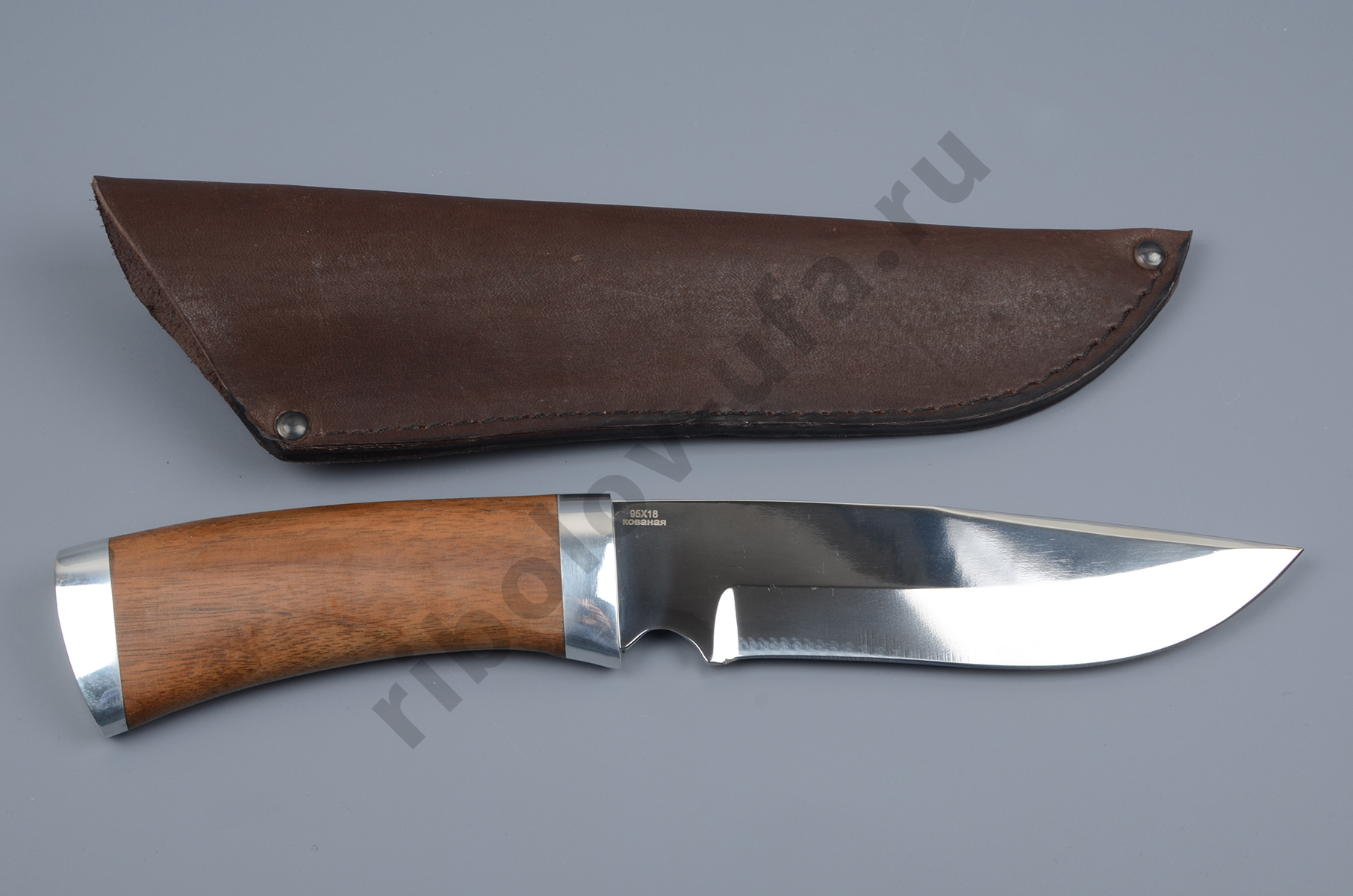 Нож Лесник кованая нерж.сталь, 95х18, орех (ручная работа)