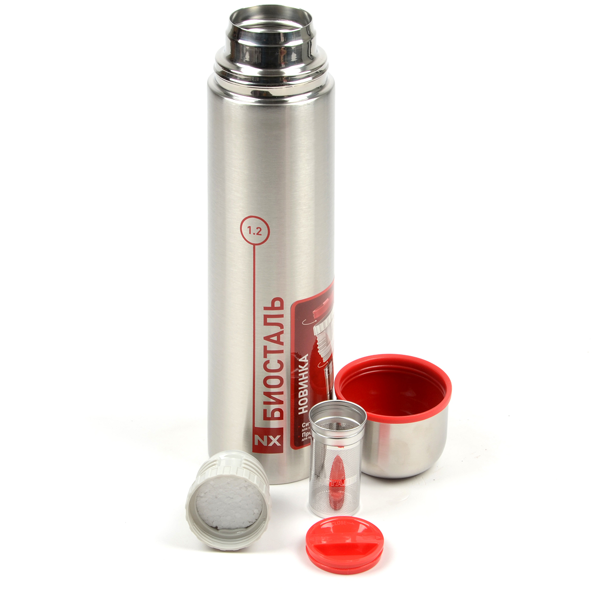 Термос Biostal узк. горло пробка с ситечком 1.2л (NX-1200Z)