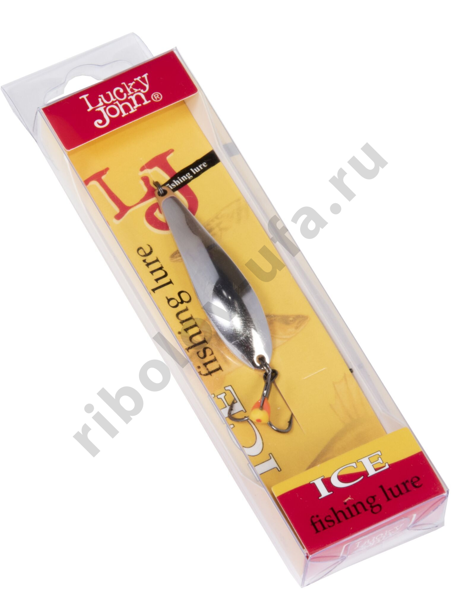 Блесна зимняя вертикал.Lucky John X-Blade c тройником 45мм Sil